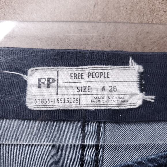 Free People Penny Flare Jeans Womens 26 Dark Blue Elastic Waist Bell Bottom Y2K - Picture 11 of 12